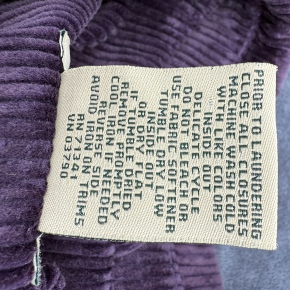 LL Bean Womens Corduroy Insulated Jacket Purple Thinsulate Utility Coat M - Picture 6 of 7